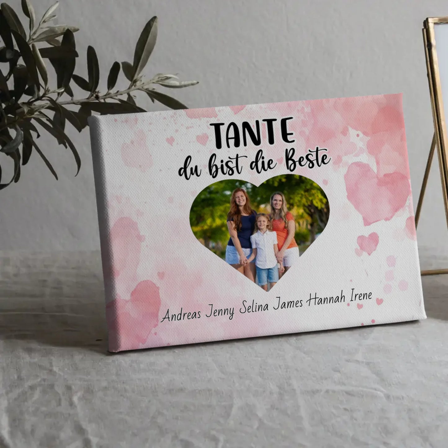 Personalisierte Leinwand Tante du Bist die Beste