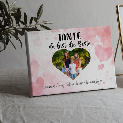 Personalisierte Leinwand Tante du Bist die Beste