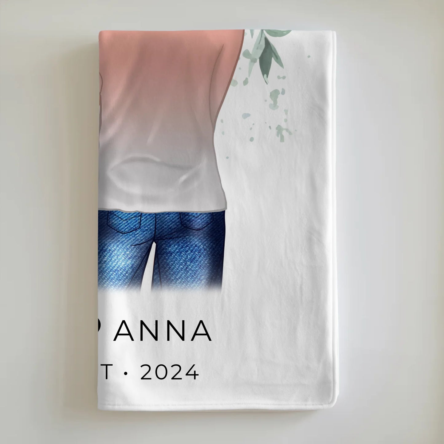 Personalisierte Decke für Paare Figuren Verliebte mit Namen