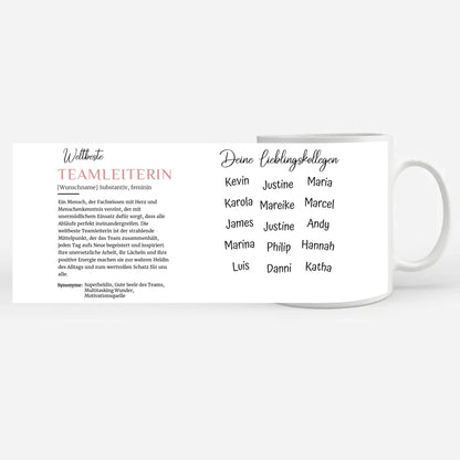 Geschenk Tasse Definition Weltbeste Teamleiterin Abschied Jubiläum