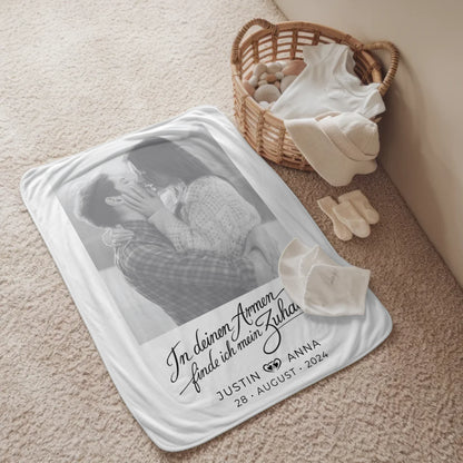 Personalisierte Foto Decke Paare Mit Namen In Deinen Armen Schwarz Weiß