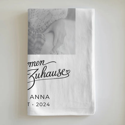 Personalisierte Foto Decke Paare Mit Namen In Deinen Armen Schwarz Weiß