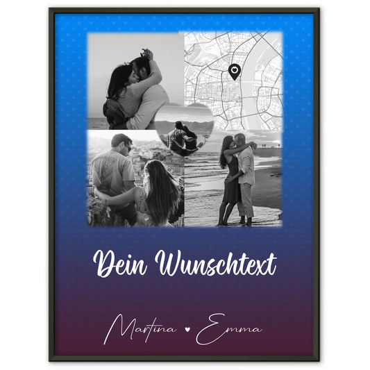 Liebes Poster Te iubesc mit 3 Fotos Herz Foto Karte Wunschtext