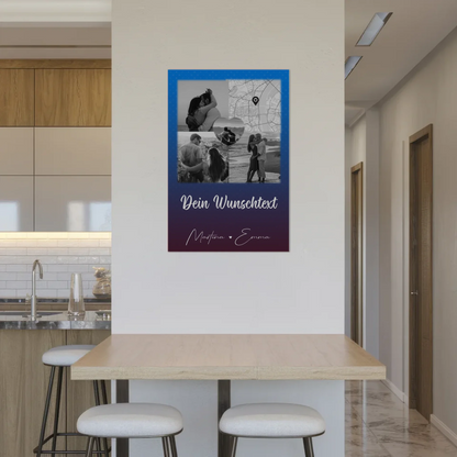 Magnetposter Fotoboard mit 3 Fotos Herz Foto Karte Wunschtext Te iubesc Liebe auf Rumänisch