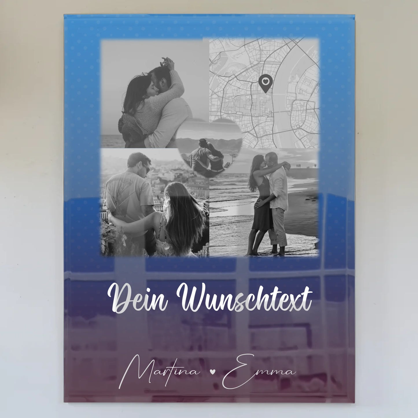 Acrylglas Mit Foto 3 Fotos 1 Herz Foto Karte Wunschtext Te iubesc Liebe auf Rumänisch