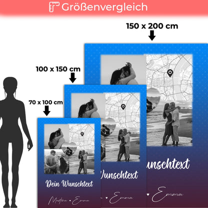 Decke Mit Namen 3 Fotos 1 Herz Foto Karte Wunschtext Te iubesc Liebe auf Rumänisch