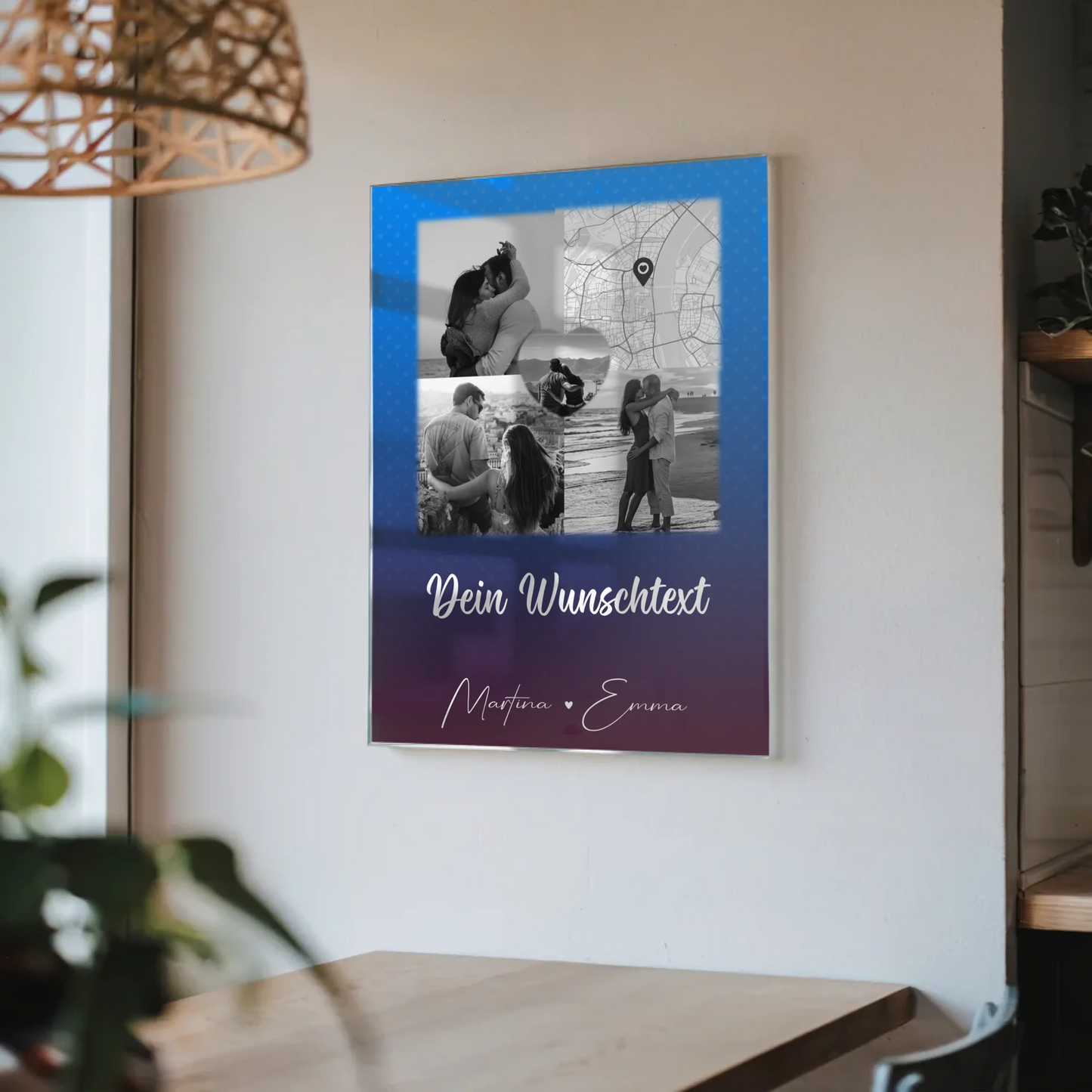 Acrylglas Mit Foto 3 Fotos 1 Herz Foto Karte Wunschtext Te iubesc Liebe auf Rumänisch