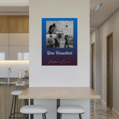 Magnetposter Fotoboard mit 3 Fotos Herz Foto Karte Wunschtext Te iubesc Liebe auf Rumänisch