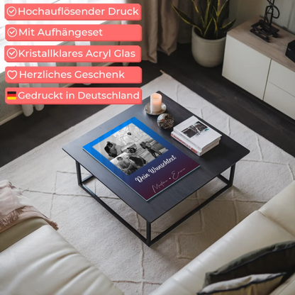 Acrylglas Mit Foto 3 Fotos 1 Herz Foto Karte Wunschtext Te iubesc Liebe auf Rumänisch