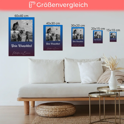 Magnetposter Fotoboard mit 3 Fotos Herz Foto Karte Wunschtext Te iubesc Liebe auf Rumänisch