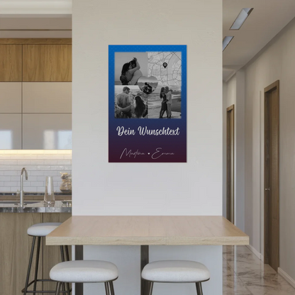 Magnetposter Fotoboard mit 3 Fotos Herz Foto Karte Wunschtext Te iubesc Liebe auf Rumänisch