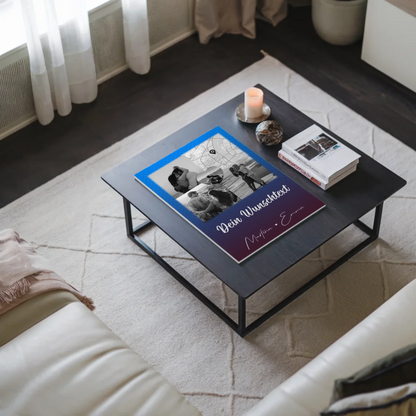 Magnetposter Fotoboard mit 3 Fotos Herz Foto Karte Wunschtext Te iubesc Liebe auf Rumänisch