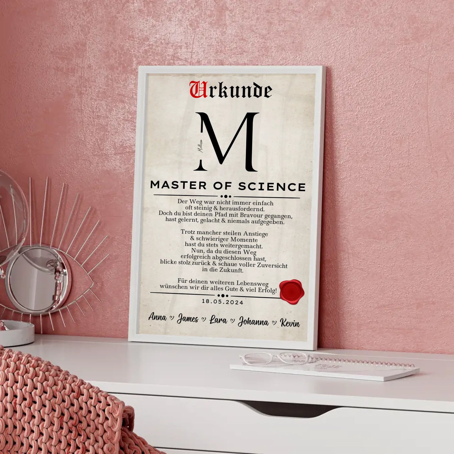 Poster Urkunde Geschenk Zum MasterabschlussMaster Of Science