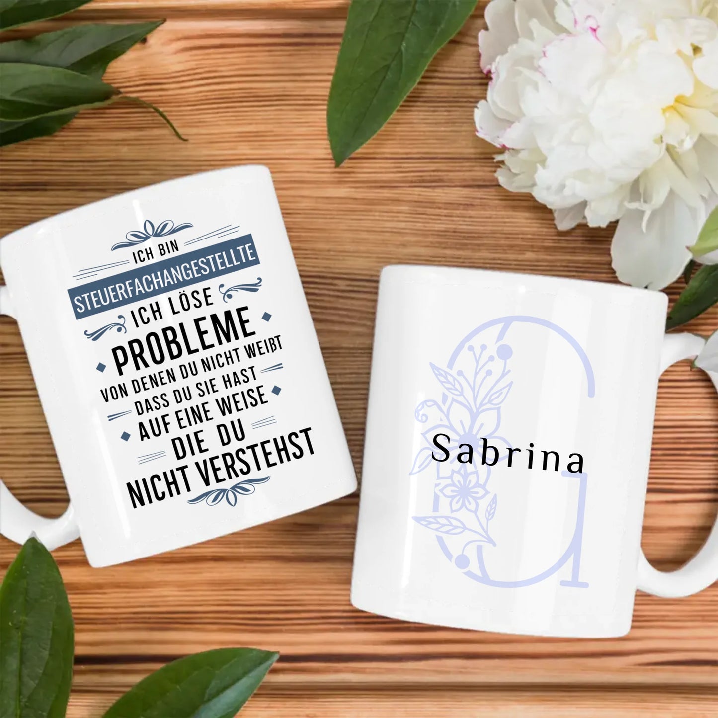 Personalisierte Tasse Ich bin Steuerfachangestellte Ich löse Probleme