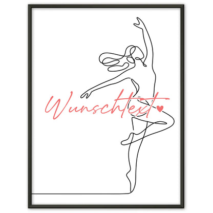 Lineart Poster Personalisiert Tanzen Geschenk Tochter & Schwester für Tänzer Tänzerin Dance