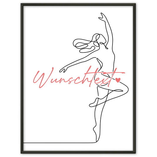 Lineart Poster Personalisiert Tanzen Geschenk Tochter & Schwester für Tänzer Tänzerin Dance