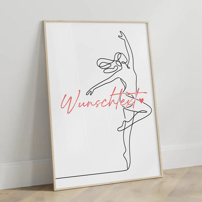 Lineart Poster Personalisiert Tanzen Geschenk Tochter & Schwester für Tänzer Tänzerin Dance