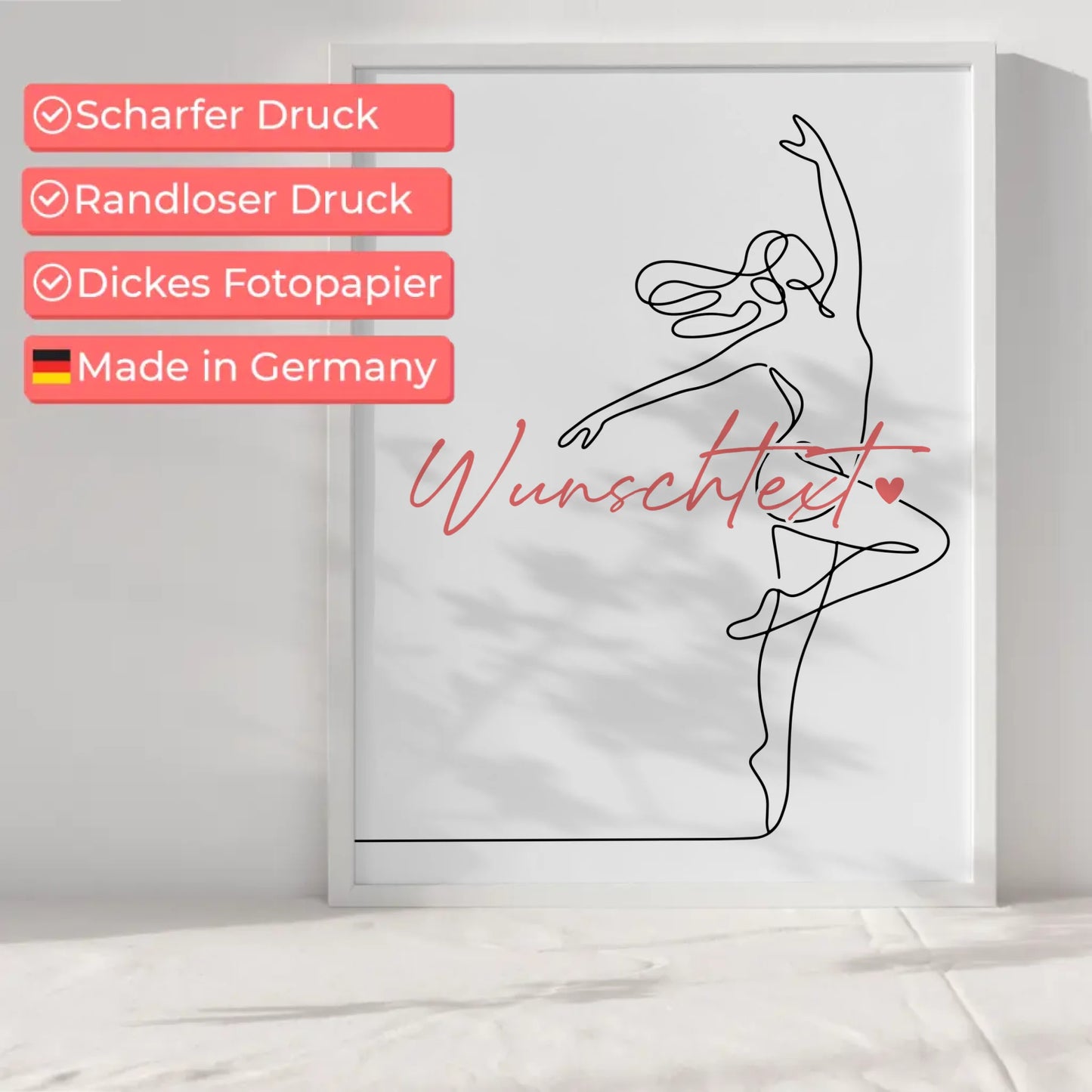 Lineart Poster Personalisiert Tanzen Geschenk Tochter & Schwester für Tänzer Tänzerin Dance