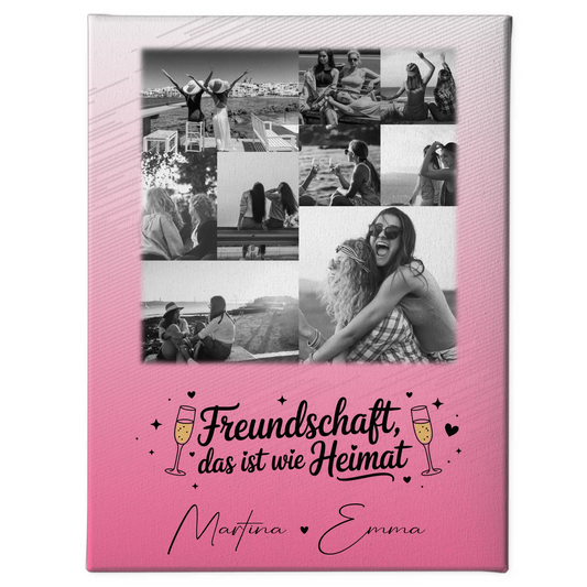 Leinwand Für Beste Freundin mit 9 Fotos Freundschaft ist Heimat personalisiertes Geschenk