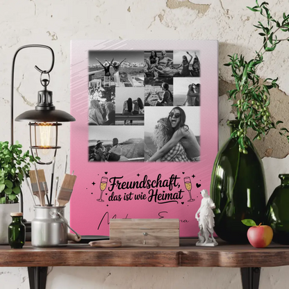 Leinwand Für Beste Freundin mit 9 Fotos Freundschaft ist Heimat personalisiertes Geschenk