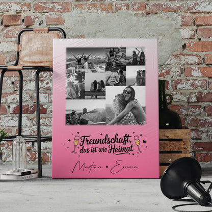 Leinwand Für Beste Freundin mit 9 Fotos Freundschaft ist Heimat personalisiertes Geschenk