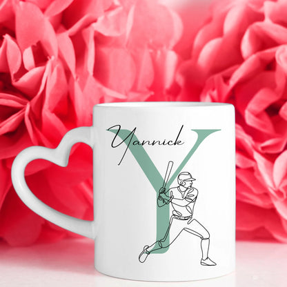 Personalisierte Tasse Mit Name Und Lineart Softball Softballspieler