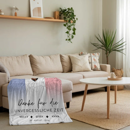 Personalisierte Decke Freundinnen Stadtkarte Foto Frankreich Danke