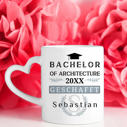 Geschenk Abschluss Tasse zum Bachlor of Architecture mit Name Studium