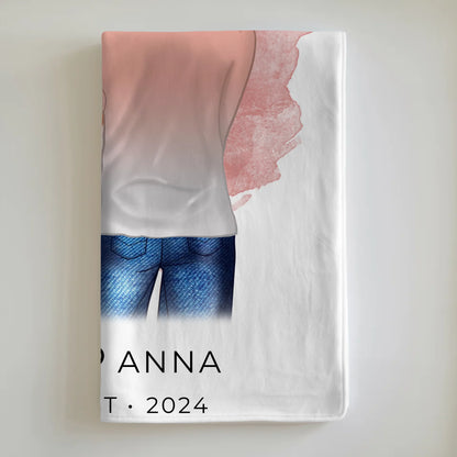 Personalisierte Decke Paare Figuren Together mit Namen Verliebte