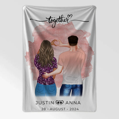Personalisierte Decke Paare Figuren Together mit Namen Verliebte