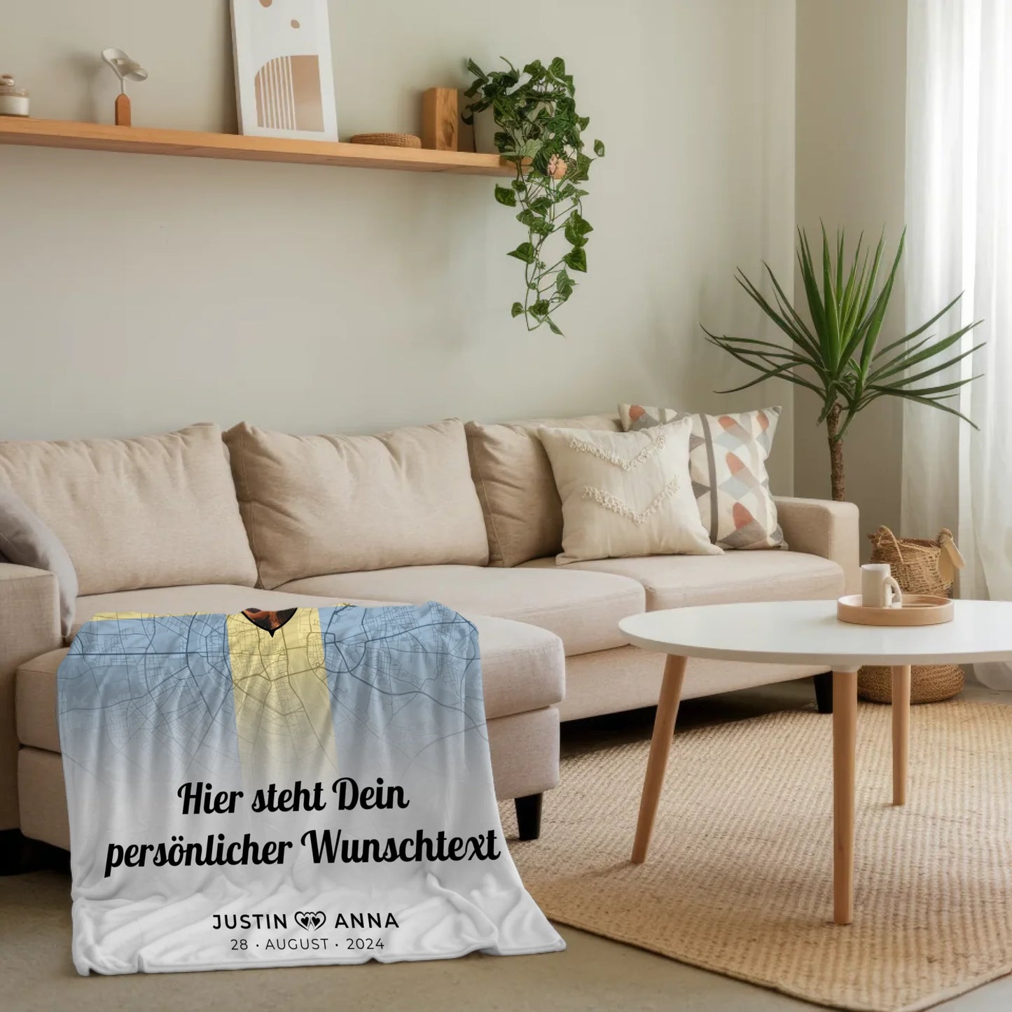 Personalisierten Decke Paar Stadtkarte Foto Schweden Wunschtext