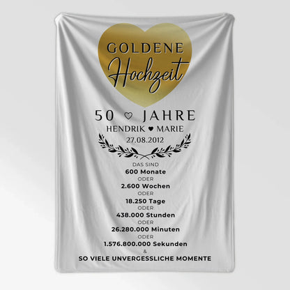 Kuscheldecke Personalisiert Geschenk 50 Hochzeitstag Goldene