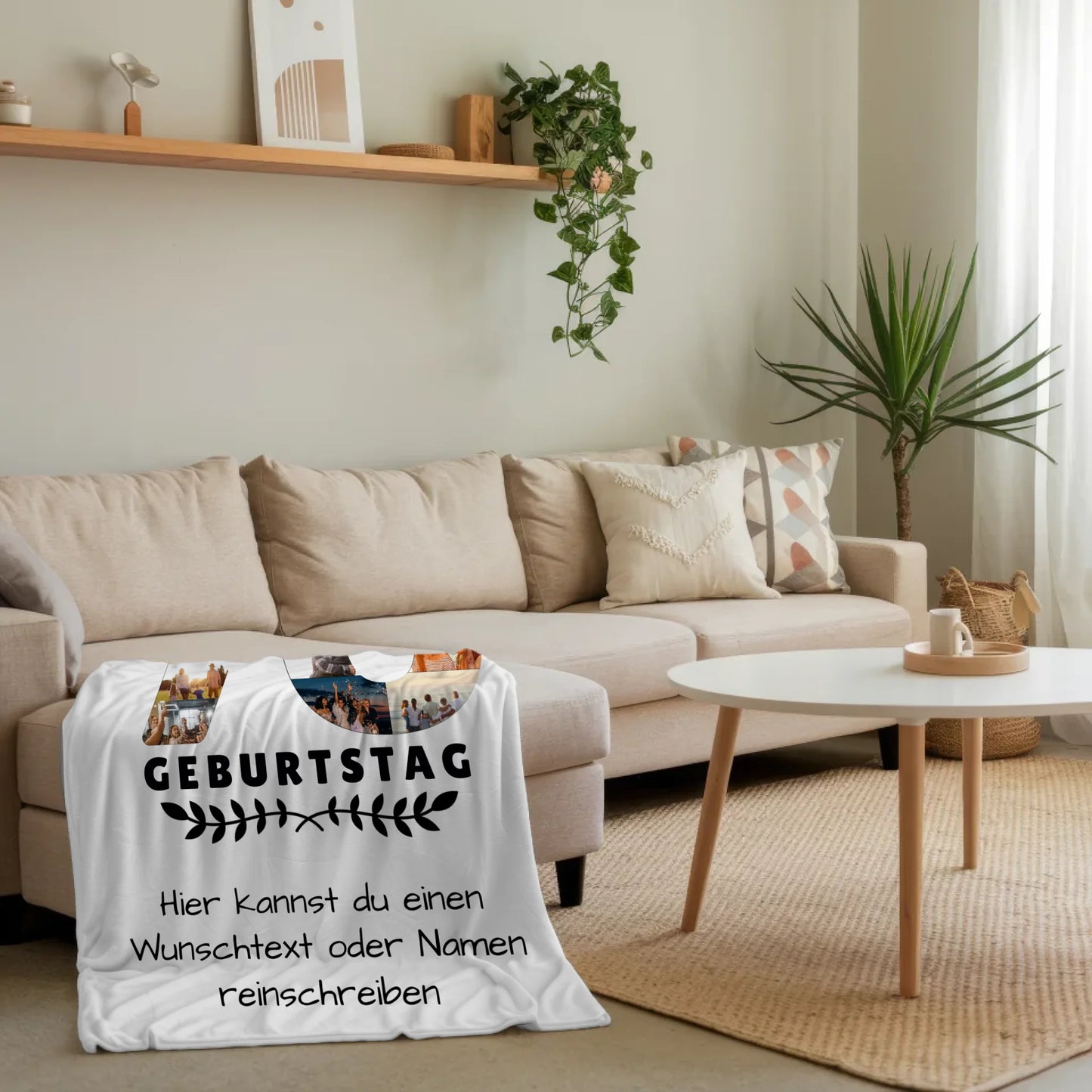 Personalisierte Decke 70 Geburtstag mit Wunschname Wunschtext für Oma Opa