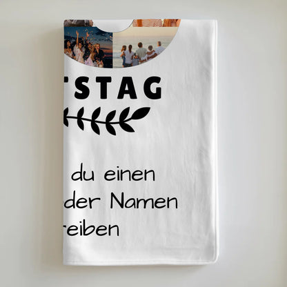 Personalisierte Decke 70 Geburtstag mit Wunschname Wunschtext für Oma Opa