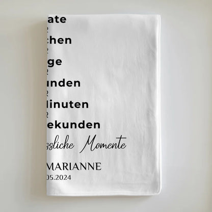 Personalisierte Decke Geschenk zur Baumwollhochzeit 2 Hochzeitstag
