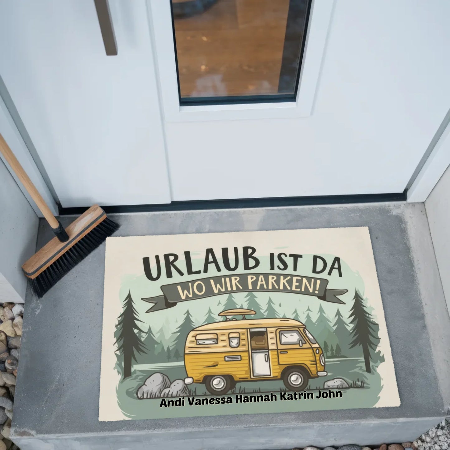 Fußmatte personalisiert Urlaub Ist Da Wo Wir Parken für Ihr Zuhause