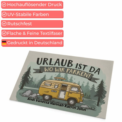 Fußmatte personalisiert Urlaub Ist Da Wo Wir Parken für Ihr Zuhause