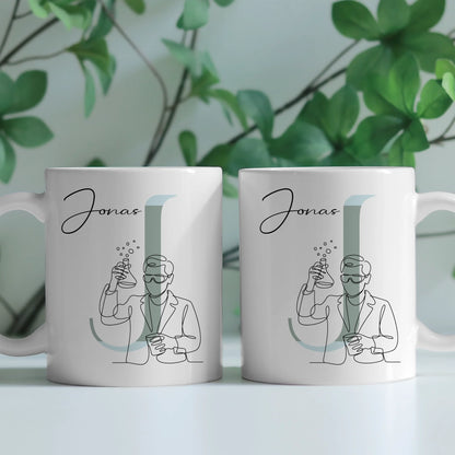Personalisierte Tasse Mit Name Lineart Chemikant Chemikant Geschenk