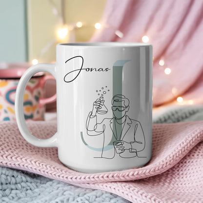 Personalisierte Tasse Mit Name Lineart Chemikant Chemikant Geschenk