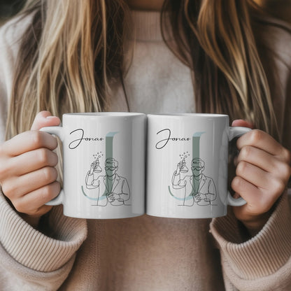 Personalisierte Tasse Mit Name Lineart Chemikant Chemikant Geschenk