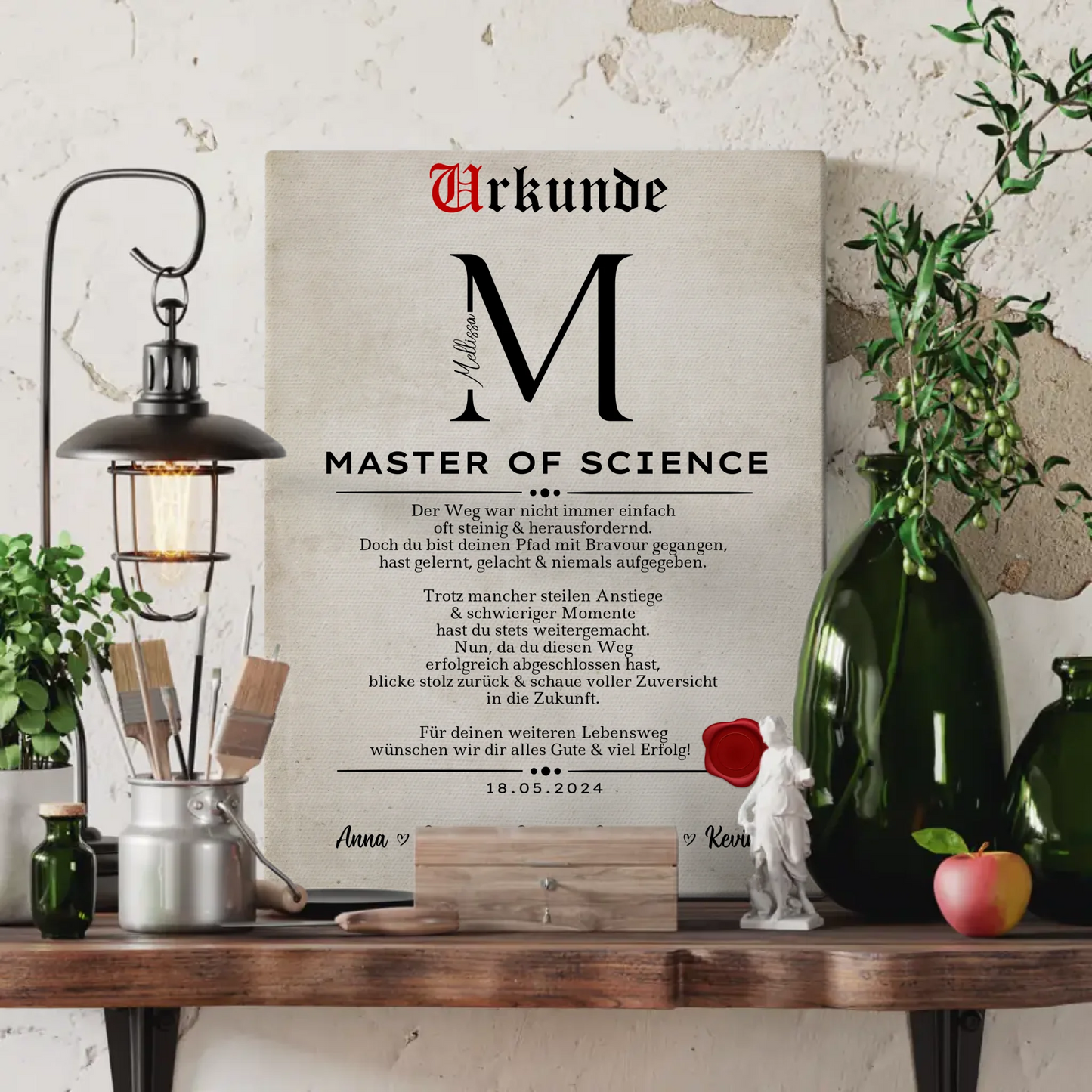 Leinwand Urkunde Geschenk Zum Masterabschluss Master Of Science