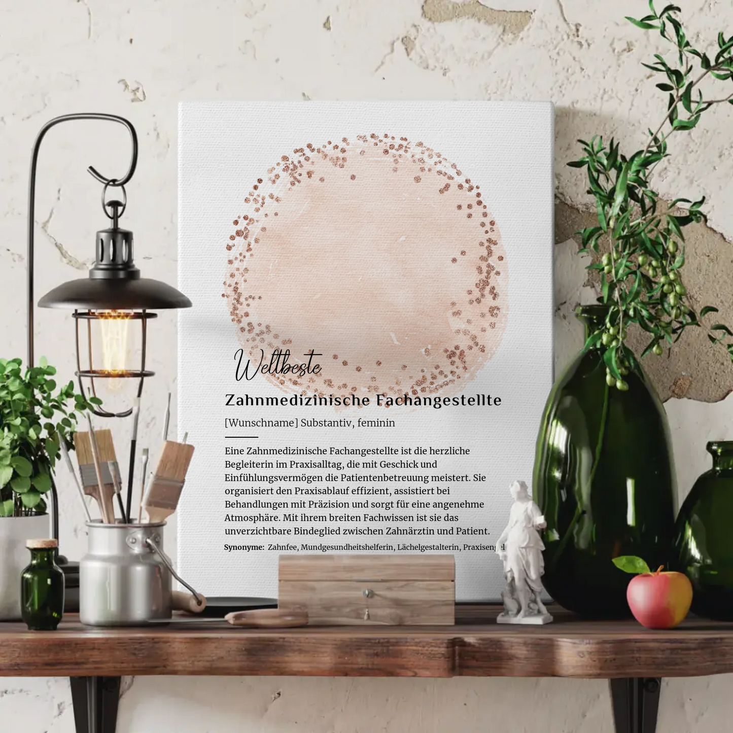 Leinwand Definition Zahnmedizinische Fachangestellte mit Namen Geschenk
