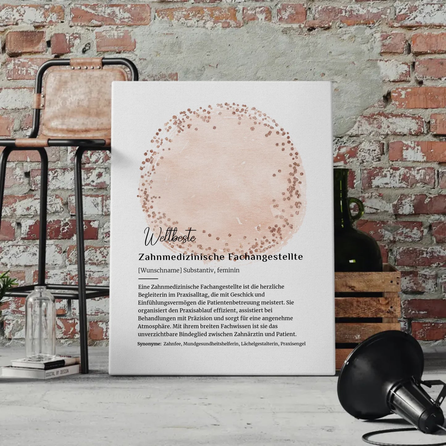 Leinwand Definition Zahnmedizinische Fachangestellte mit Namen Geschenk