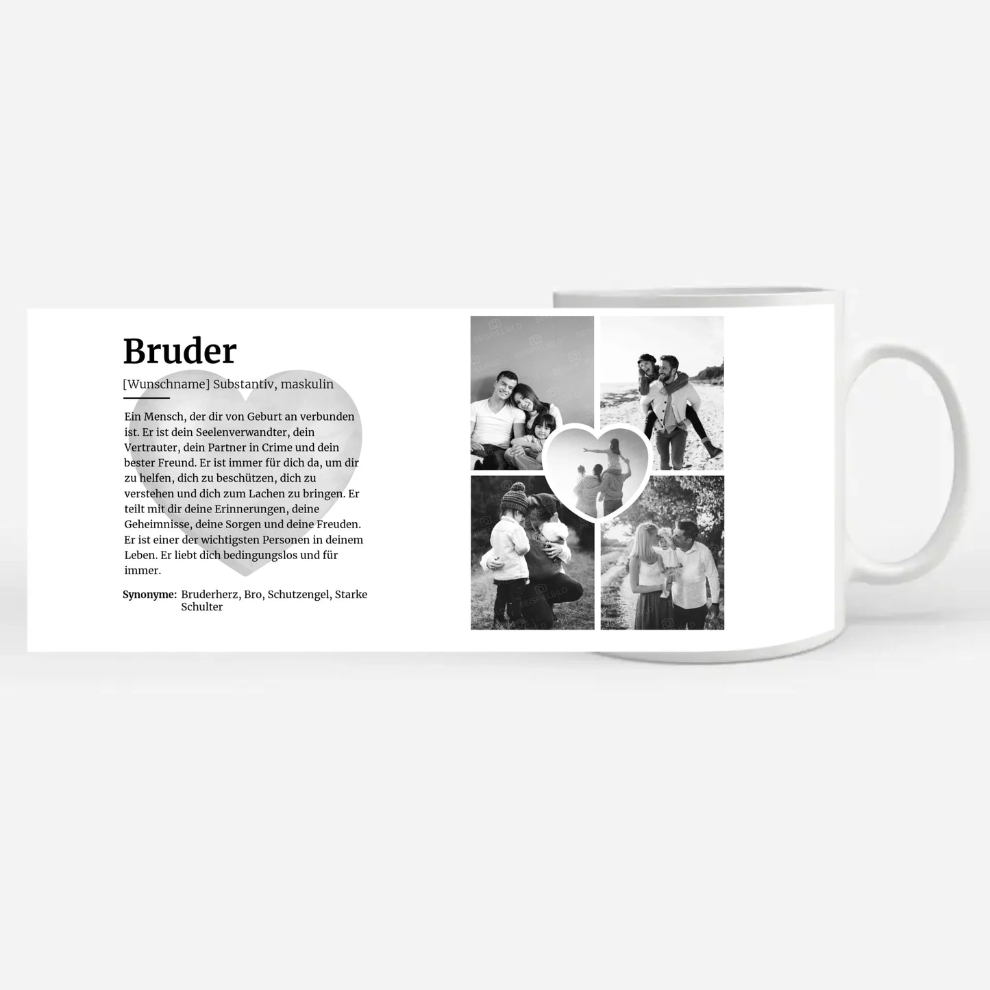 Personalisierte Tasse Bruder Definition Mit Name und 5 Fotos
