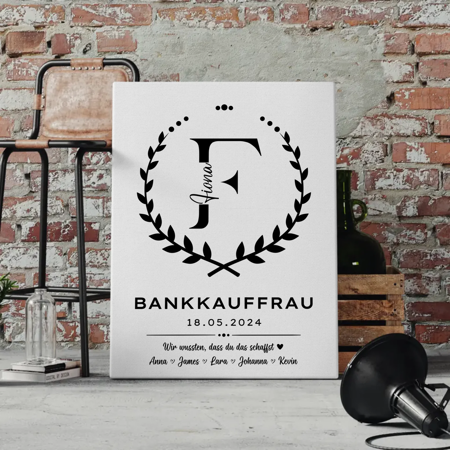 Geschenk Zum Abschluss Ausbildung Bankkauffrau Leinwand