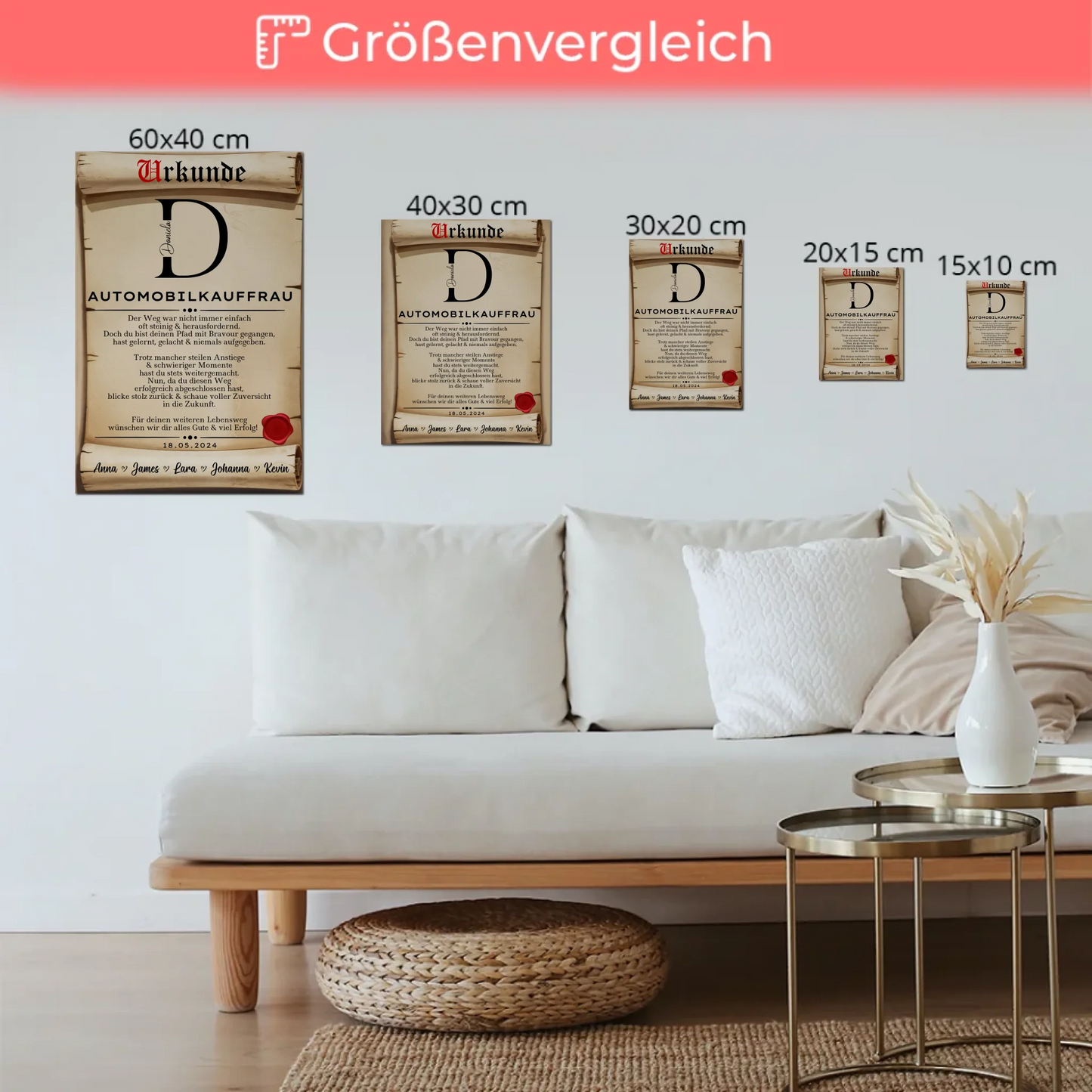 Ausbildungsabschluss Geschenk Automobilkauffrau Urkunde Fotoboard Magnet Poster