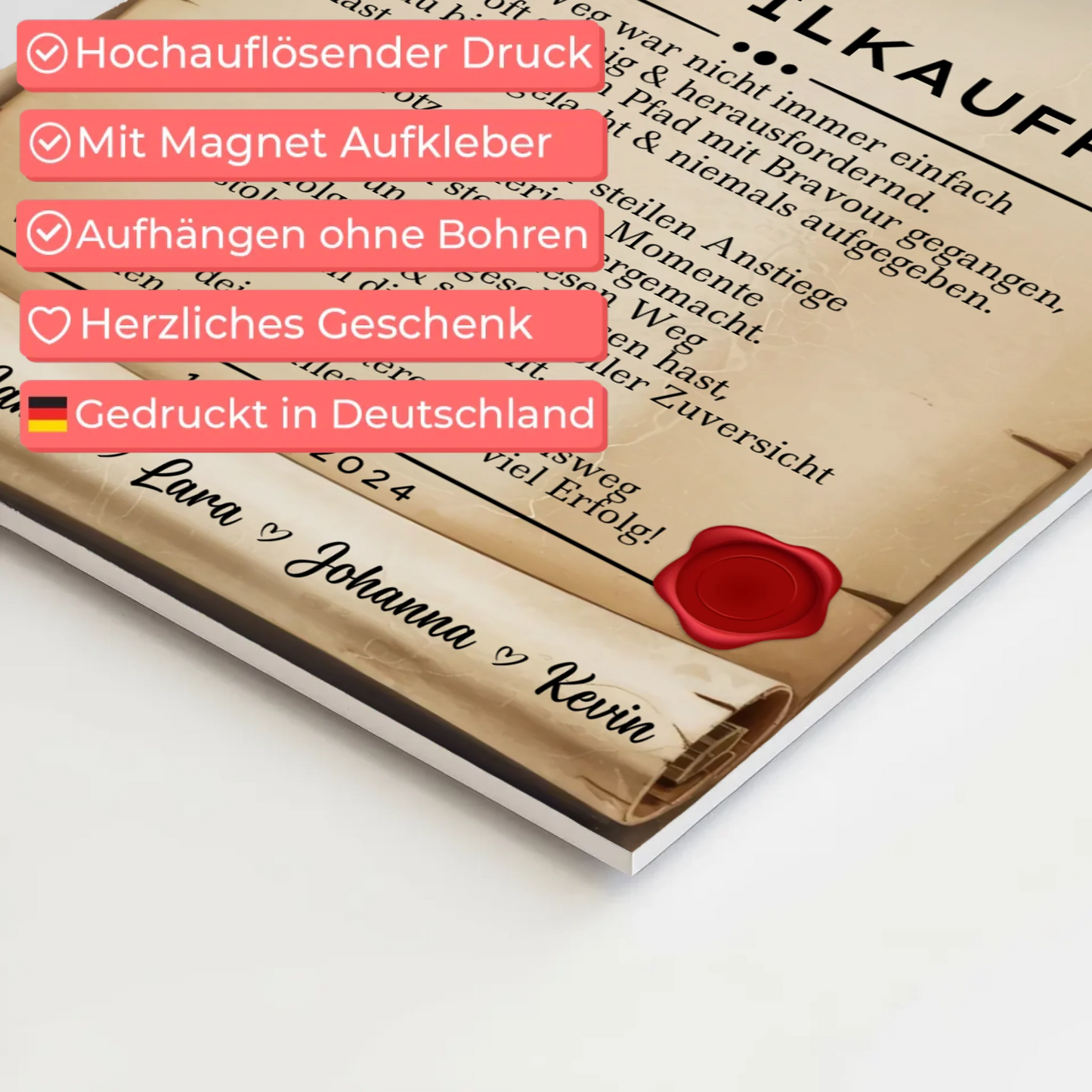 Ausbildungsabschluss Geschenk Automobilkauffrau Urkunde Fotoboard Magnet Poster