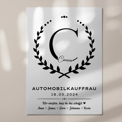 Geschenk Zum Abschluss Ausbildung Automobilkauffrau Fotoboard Magnetisch