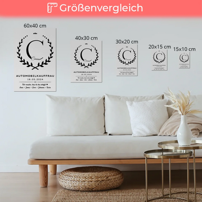 Geschenk Zum Abschluss Ausbildung Automobilkauffrau Fotoboard Magnetisch