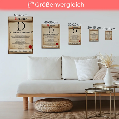 Ausbildungsabschluss Geschenk Automobilkauffrau Urkunde Fotoboard Magnet Poster
